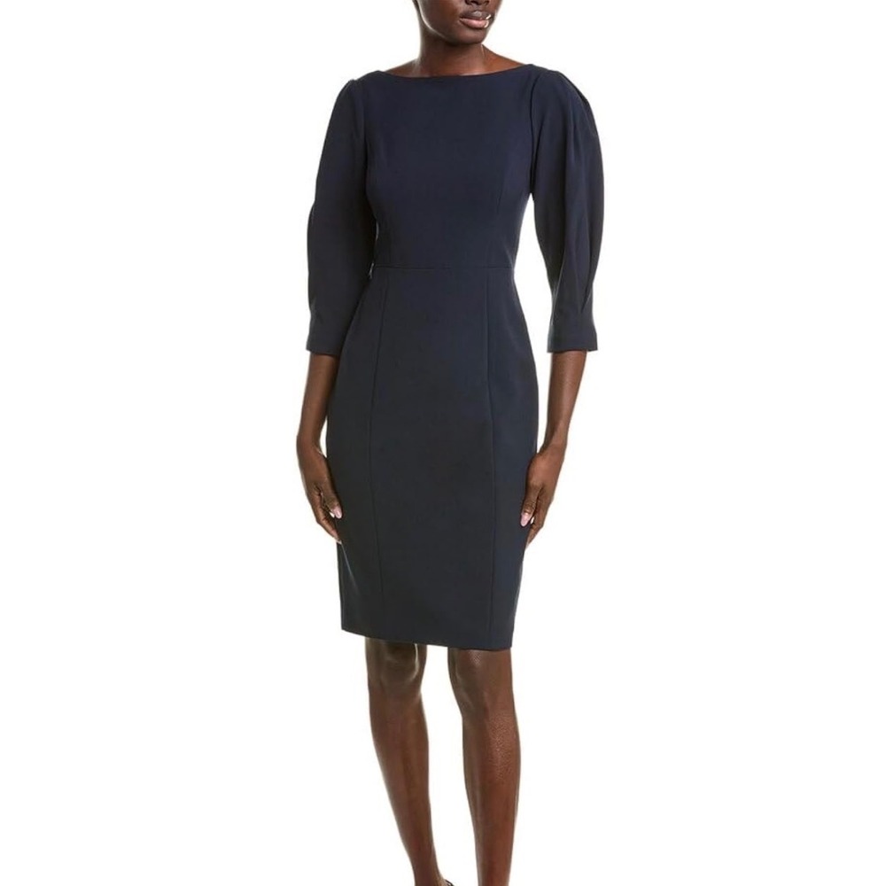 Eliza J Sheath Dress 3/4 Sleeve NEW Navy Blue Size 12